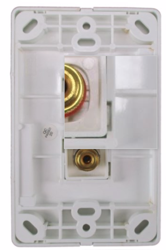 1 Speaker 2 Binding Post Banana Jack Wall Plate Face Plate White 10 Pack Lot